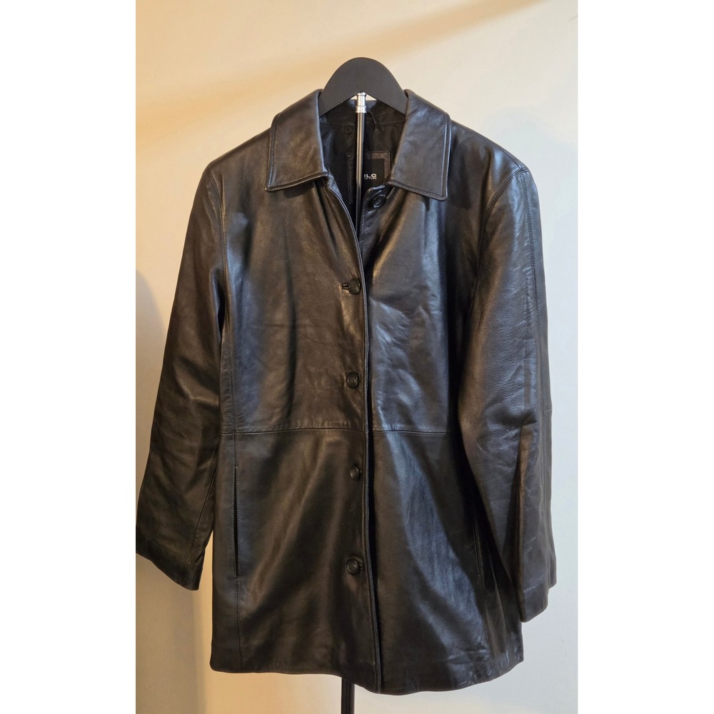 JLC New York 100% Genuine Leather Jacket Women's Size Medium Black